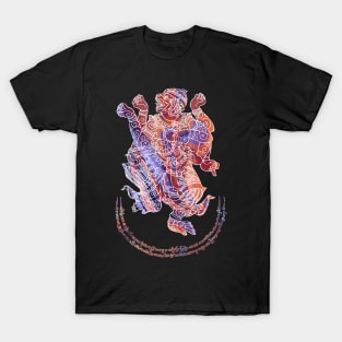 Hanuman Spiritual Sak Yant Colorful Abstract Design T-Shirt